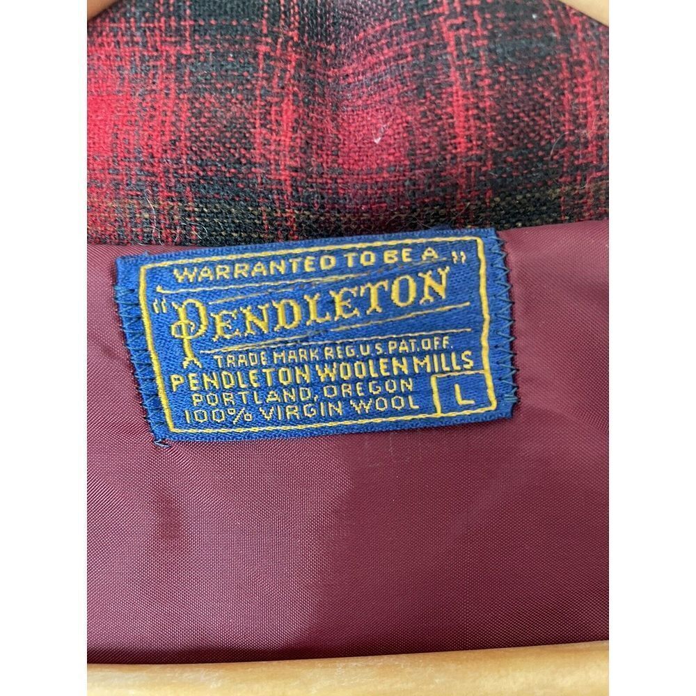 Pendleton Virgin Wool Red Shadow Plaid Vintage Ja… - image 3